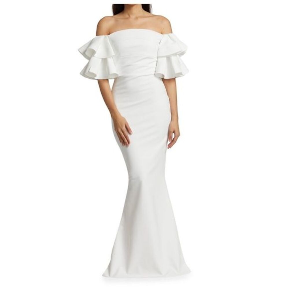 Chiara Boni La Petite Robe Parvati Off-The-Shoulder Gown Size 42(US6) $1295